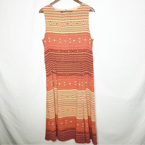 PENDLETON Orange Geometric Striped Sleeveless Dress NWOT in Size 16 - Picture 1 of 7